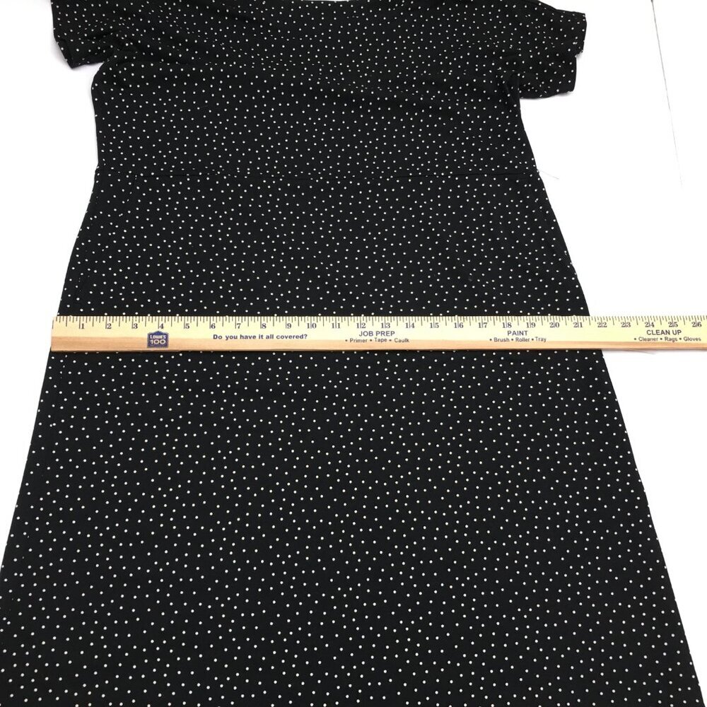 NEW J. Jill Black & White Polka Dot Dress Cap Sleeves Pockets Medium - Picture 6 of 9